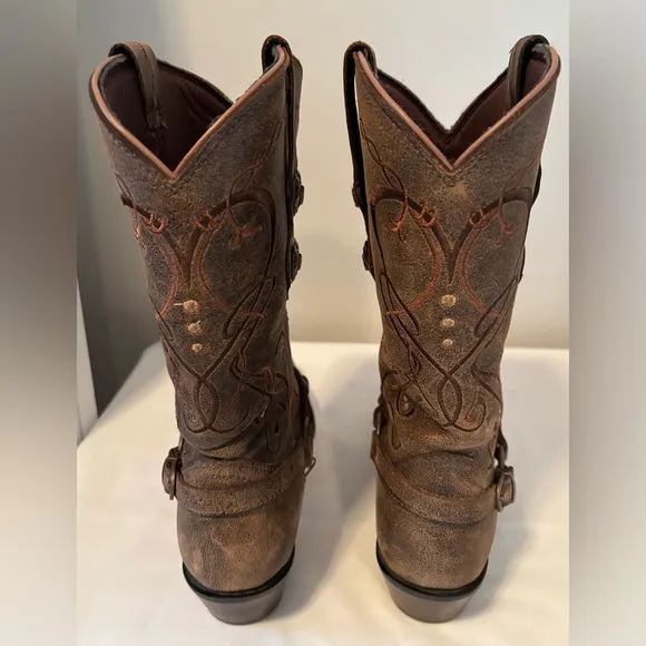Durango Crush Heartbreaker Pointed Toe Womens Cowboy Boots Brown, RD4155, Size 9