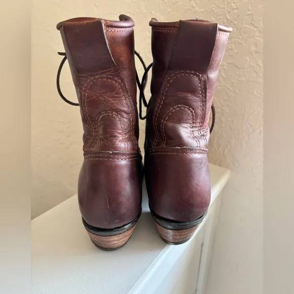 Durango SW535 Mens Brown Leather Heeled Boots US 9 D Lace Up Logger Work