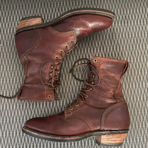 Durango SW535 Mens Brown Leather Heeled Boots US 9 D Lace Up Logger Work