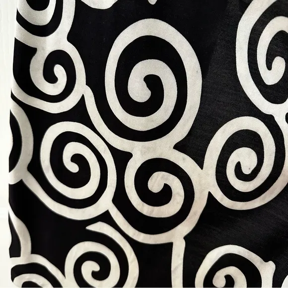 DVF Diane Von Furstenberg NEW JULIAN TWO Silk Jersey Wrap Dress Swirl Black sz 4