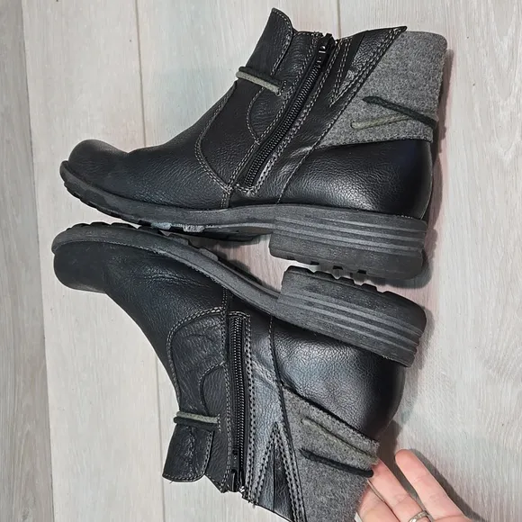 Earth Origis Women's Priya Black Ankle Leather Boots Shoes Sz 10M