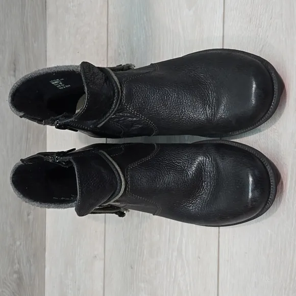 Earth Origis Women's Priya Black Ankle Leather Boots Shoes Sz 10M