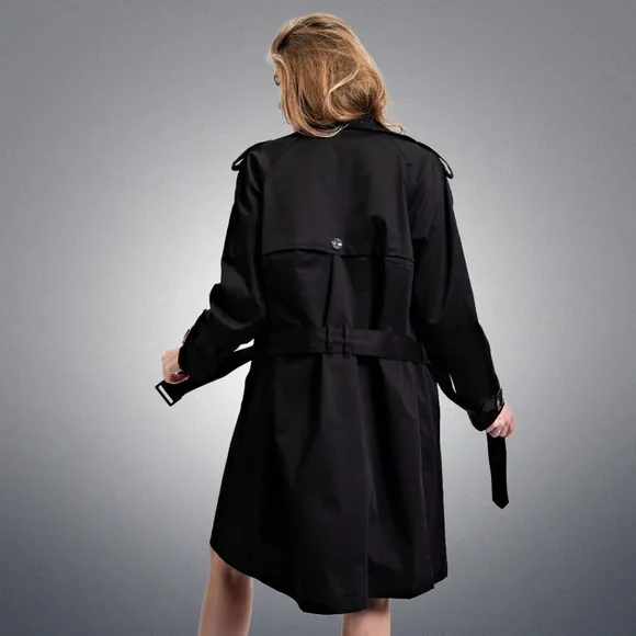EASEL As Seen On Designated Survivor: Classic Double Breasted Belted Trench Coat