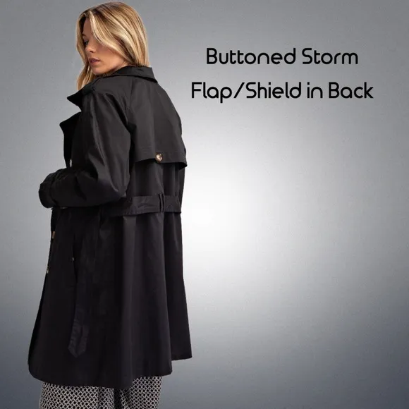 EASEL As Seen On Designated Survivor: Classic Double Breasted Belted Trench Coat
