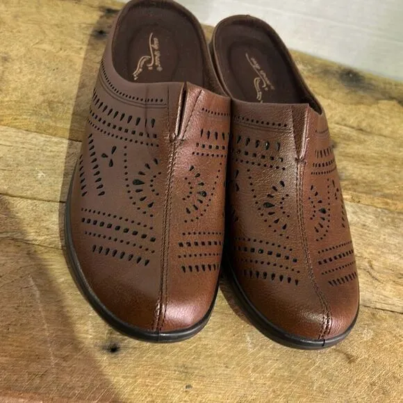 Easy street woman's brown‎ mule slip on comfort shoes