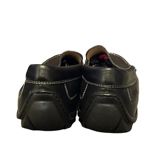 ECCO 10.5 Extra Wide Moc 2.0 LEATHER Driving Loafer Slip-On Dress Shoes Black 44