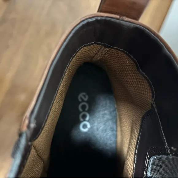 ECCO Abelone Buckle Brown Leather Flat Comfort Ankle Boots