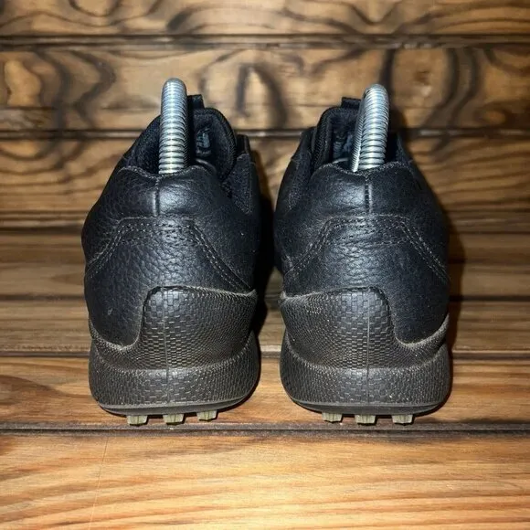 Ecco Biom Golf Hybrid Shoes Womens Size US 8 - 8.5 Black Leather EU 39 Spikeless
