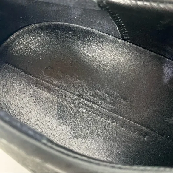 Ecco black derby slip on shoes