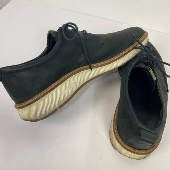 Ecco black derby slip on shoes