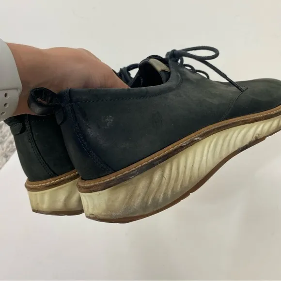 Ecco black derby slip on shoes