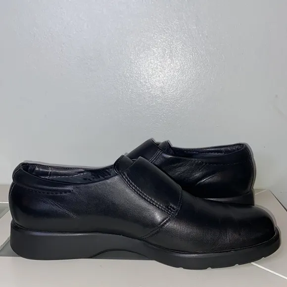 Ecco Black Genuine Leather Buckle Monk Strap Loafer-Women’s Size 41 (US 10-10.5)