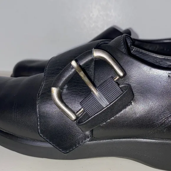 Ecco Black Genuine Leather Buckle Monk Strap Loafer-Women’s Size 41 (US 10-10.5)