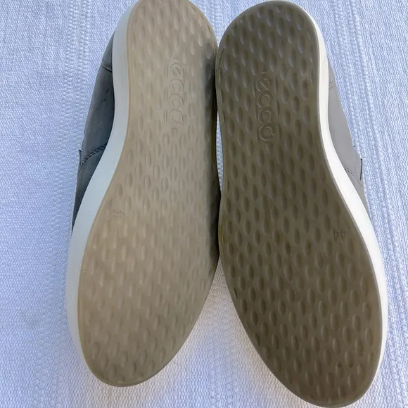 Ecco Men Gray Leather Slip On Shoes Size 10