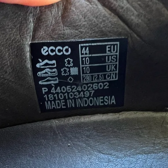 Ecco Men Gray Leather Slip On Shoes Size 10