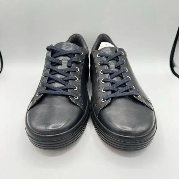 ECCO MENS SOFT CLASSIC LONG LACE SNEAKER LEATHER FIRM DRESS SHOES SIZE 12-12.5 M