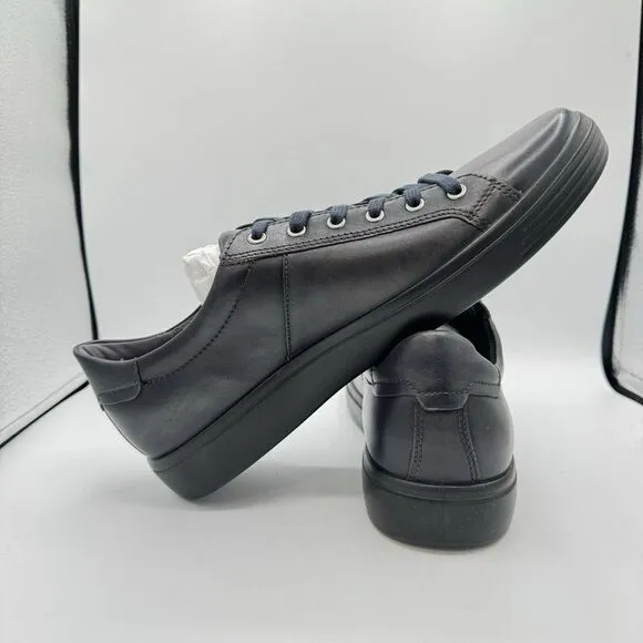 ECCO MENS SOFT CLASSIC LONG LACE SNEAKER LEATHER FIRM DRESS SHOES SIZE 12-12.5 M