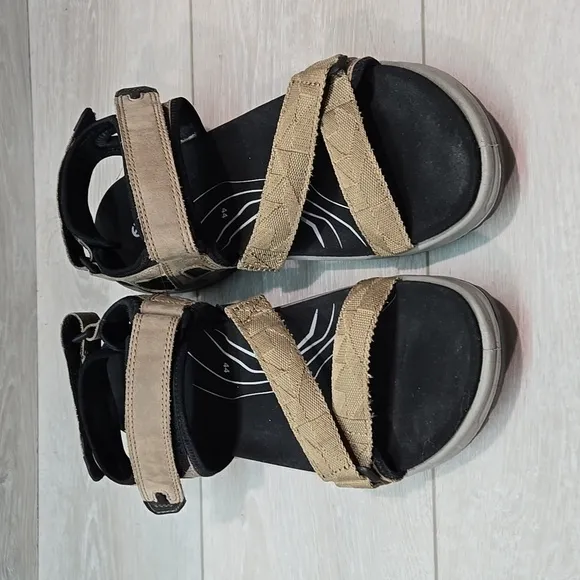 Ecco Mens Yucatan Leather Hook&amp;loop Outdoor Hiking Sandals shoes sz 44/10-10.5