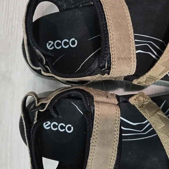 Ecco Mens Yucatan Leather Hook&amp;loop Outdoor Hiking Sandals shoes sz 44/10-10.5