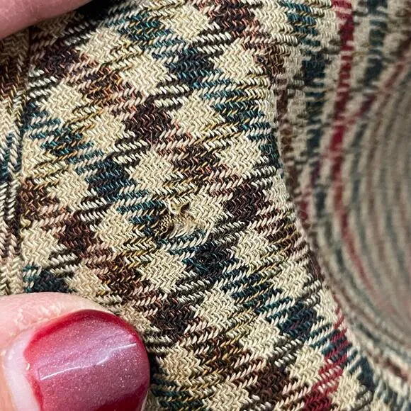 Eddie Bauer Vintage Checkered Plaid Wool Maxi Skirt Brown Women's Size 16 Tall
