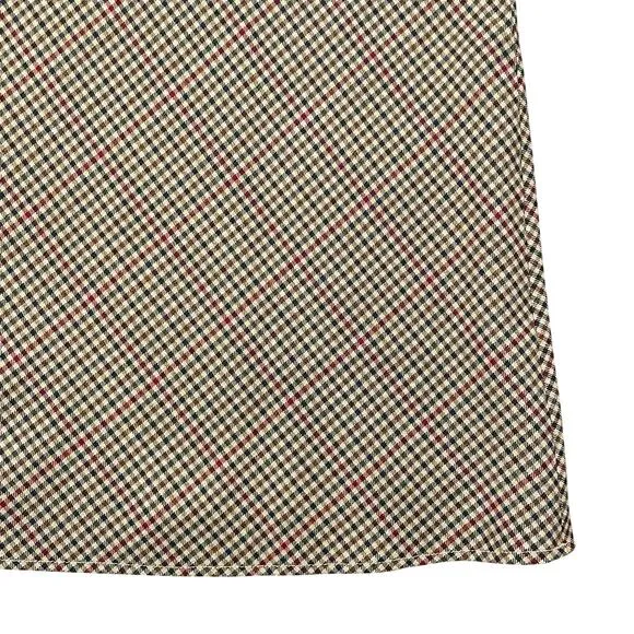 Eddie Bauer Vintage Checkered Plaid Wool Maxi Skirt Brown Women's Size 16 Tall