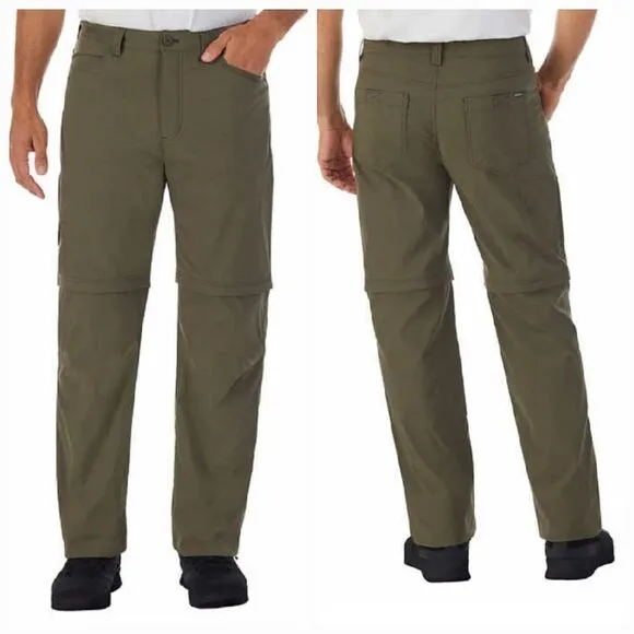 Eddie Bauer 38x34 Convertible Tech Pant Water Repellent UPF50 Green Men's