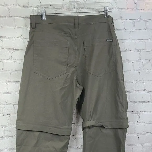 Eddie Bauer 38x34 Convertible Tech Pant Water Repellent UPF50 Green Men's