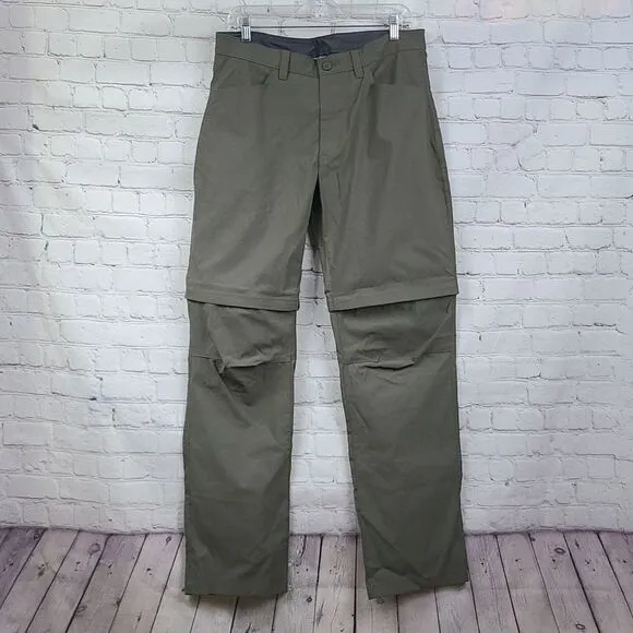 Eddie Bauer 38x34 Convertible Tech Pant Water Repellent UPF50 Green Men's