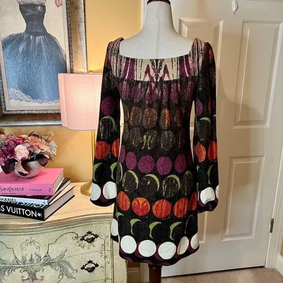 EEUC Aryeh Big Polka Dot Sweater Dress Size SMALL