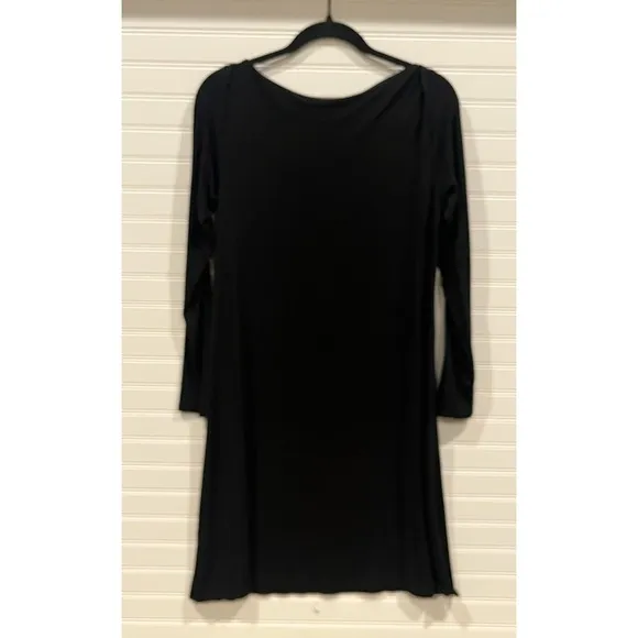 Eileen Fisher Black Dress Long Sleeve Minimalist Casual Size M