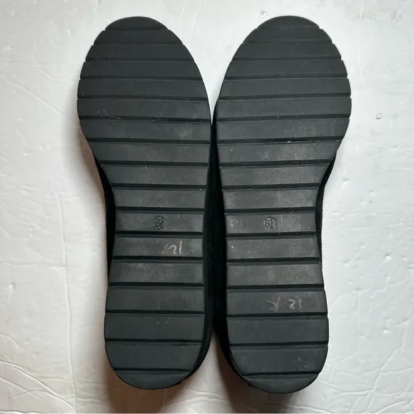 Eileen Fisher Black Suede Humor Almond Toe Wedge Ballet Flat- Size 8.5
