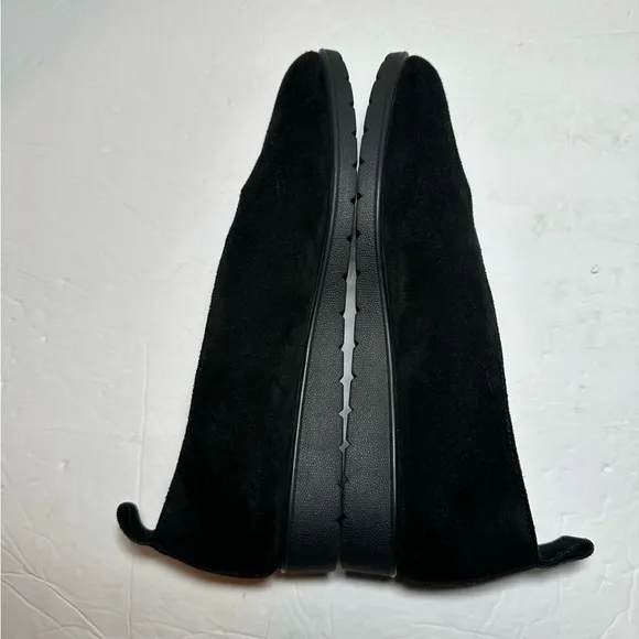 Eileen Fisher Black Suede Humor Almond Toe Wedge Ballet Flat- Size 8.5