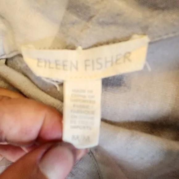 Eileen Fisher Organic Cotton-Linen Blend Boat-Neck Striped Shift Dress, M,Casual