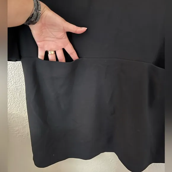 Eileen Fisher Ponte Shift Bateau Neck Dress Size M In Black Style F51P-D3545M