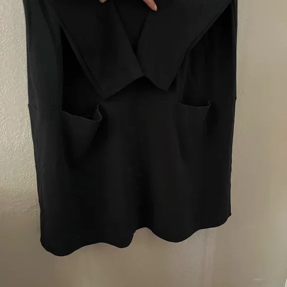 Eileen Fisher Ponte Shift Bateau Neck Dress Size M In Black Style F51P-D3545M