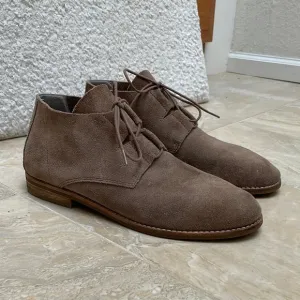 Eileen Fisher Suede Leather Lace Up Flat Boots Size 9
