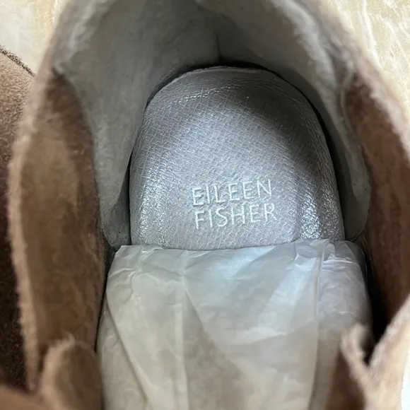 Eileen Fisher Suede Leather Lace Up Flat Boots Size 9
