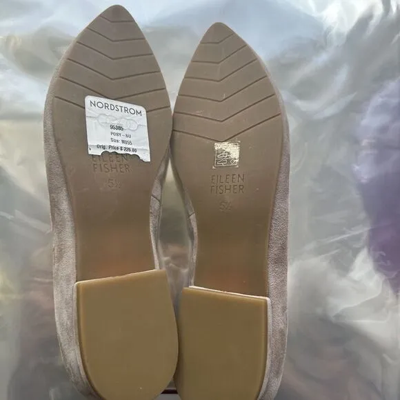 Eileen Fisher Women Posy Flat Earth Suede Size‎ 5.5M