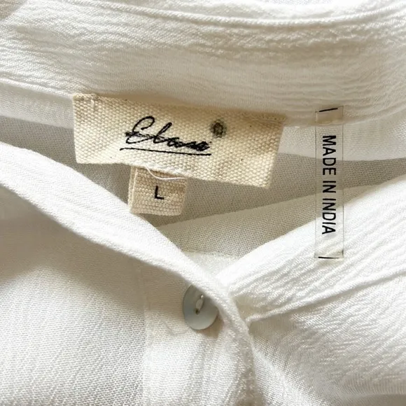 Elan Long Sleeve Shirtdress Coverup Belted White NWOT