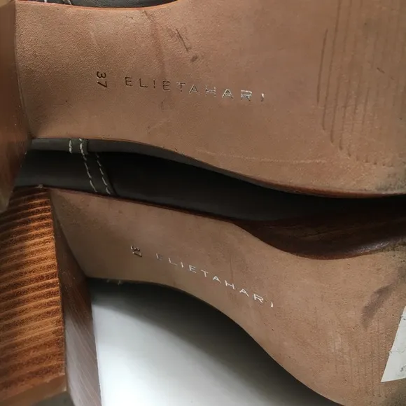 Elie Tahari Knee High Zip Block Heel Boots, sz 37