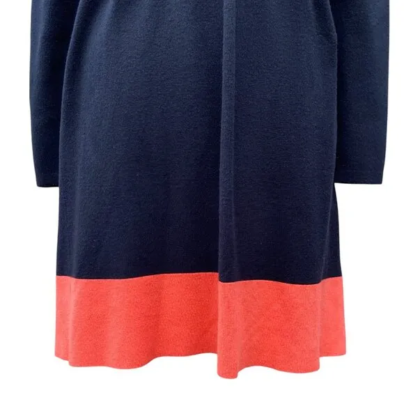 Eliza J Knit Color Block Long Sleeve Sweater Dress Comfy Office Minimalist-M