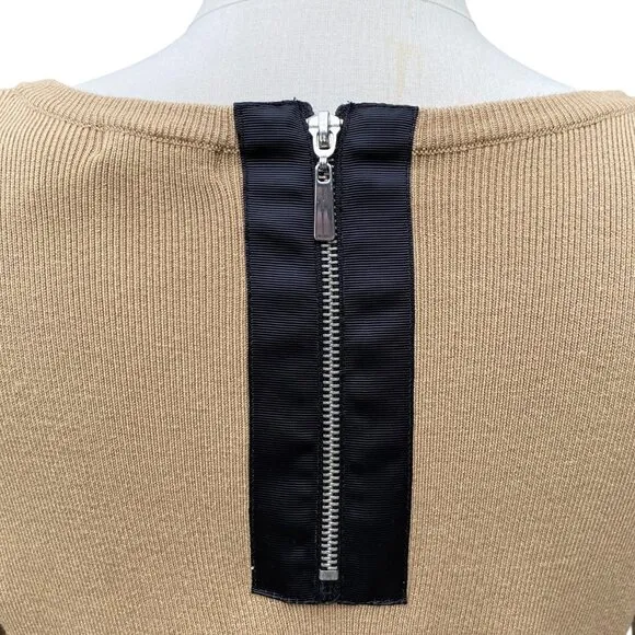 Eliza J Knit Color Block Long Sleeve Sweater Dress Comfy Office Minimalist-M