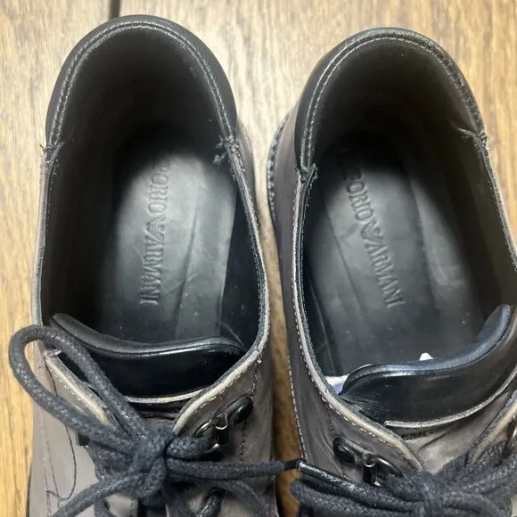 Emporio Armani Gray Black shoes Men Size 10 Casual/ Dress Shoes Made In Spain