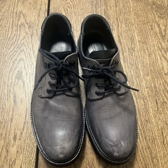 Emporio Armani Gray Black shoes Men Size 10 Casual/ Dress Shoes Made In Spain