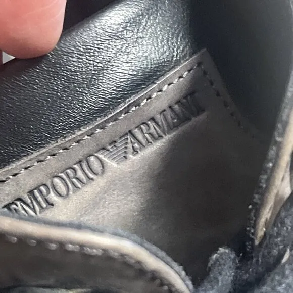 Emporio Armani Gray Black shoes Men Size 10 Casual/ Dress Shoes Made In Spain