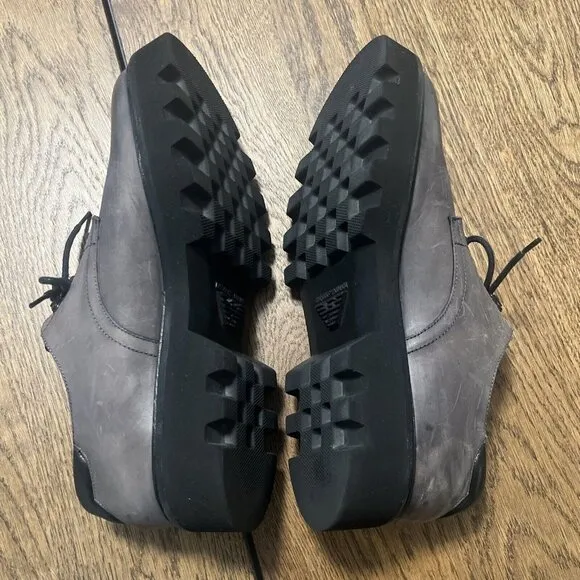 Emporio Armani Gray Black shoes Men Size 10 Casual/ Dress Shoes Made In Spain