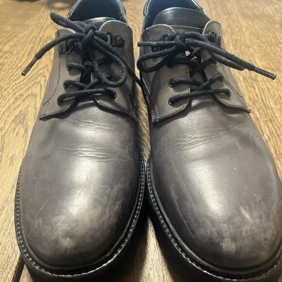 Emporio Armani Gray Black shoes Men Size 10 Casual/ Dress Shoes Made In Spain