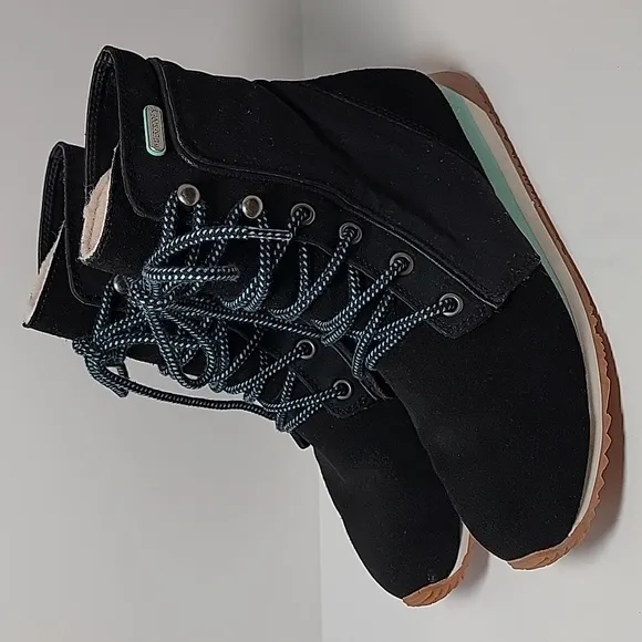 Emu Kanama Boots Lo Ankle Black Waterproof Lace-up Suede Merino Wool Black  7