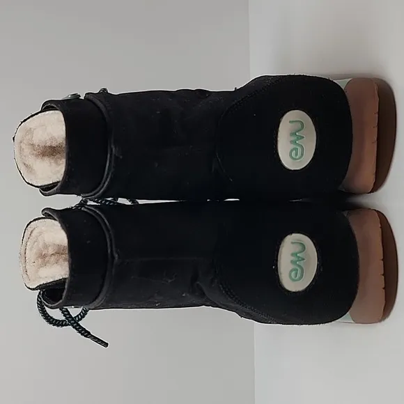 Emu Kanama Boots Lo Ankle Black Waterproof Lace-up Suede Merino Wool Black  7
