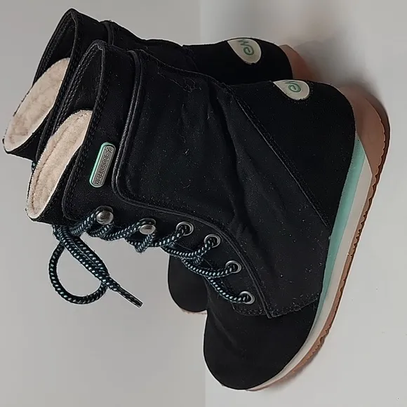 Emu Kanama Boots Lo Ankle Black Waterproof Lace-up Suede Merino Wool Black  7